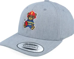 Clearance Kiddo Cap Kids Fire Fighter Teddy Heather Grey Adjustable -