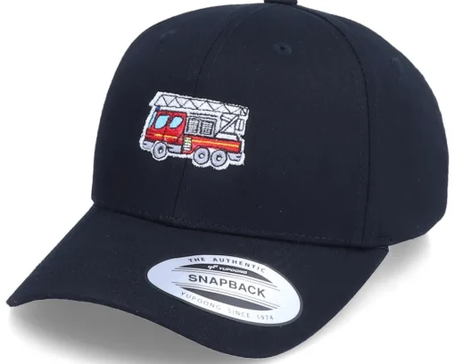 Adjustable-Kiddo Cap Kids Fire Truck Black Adjustable -