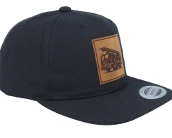 Kids-Kiddo Cap Kids Fire Truck Engraved Patch Black Snapback -