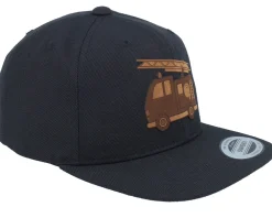 Snapback | Kids-Kiddo Cap Kids Fire Truck Engraved Black Snapback -
