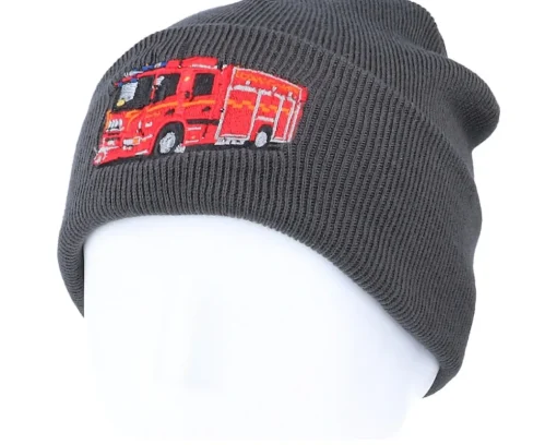 Kids-Kiddo Cap Kids Fire Truck Graphite Grey Cuff -