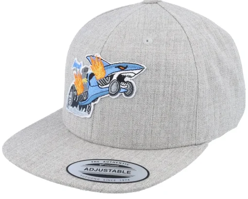 Snapback | Kids-Kiddo Cap Kids Fish Racing Car Kids Heather Snapback - Grey