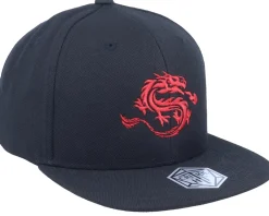 Kids-Critiql Hit Kids Flaming Fire Dragon Black Snapback -