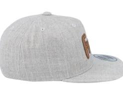 Fashion Kiddo Cap Kids Freja Engraved Patch Heather Snapback - Grey