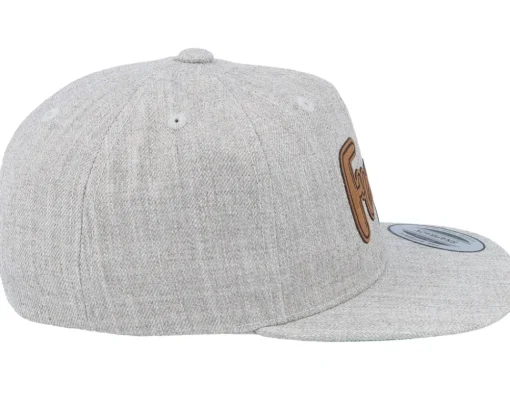 Fashion Kiddo Cap Kids Freja Engraved Patch Heather Snapback - Grey