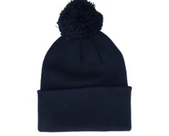 Pom Beanies | Blank Beanies-Beechfield Kids French Navy Junior Pom - Blue