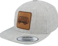 Snapback-Kiddo Cap Kids Garbage Truck Engraved Patch Heather Grey -