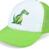 Kids-Kiddo Cap Kids Geometry Dinosaur Limegreen/White Foam Trucker - Green, White