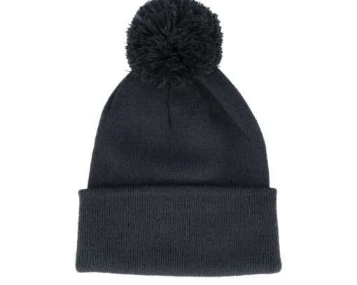 Pom Beanies | Blank Beanies-Beechfield Kids Graphite Junior Pom - Grey