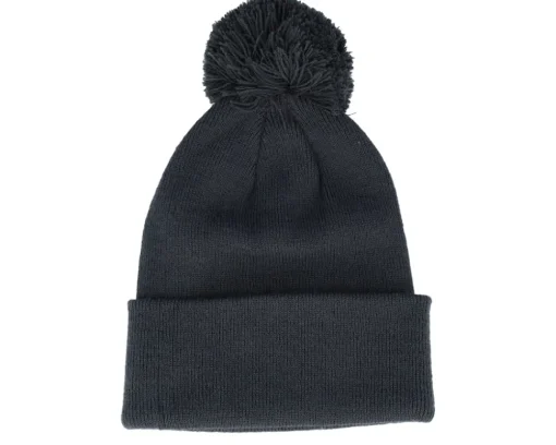 Pom Beanies | Blank Beanies-Beechfield Kids Graphite Junior Pom - Grey