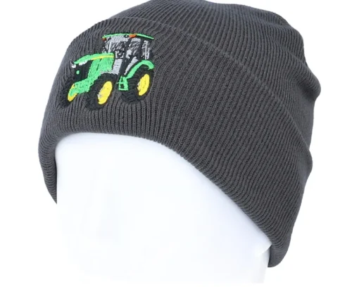 Cuff Beanies | Kids-Kiddo Cap Kids Green Tractor Graphite Grey Beanie -