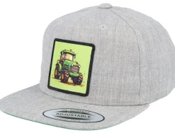 Snapback | Kids-Kiddo Cap Kids Green Tractor Grey Snapback -
