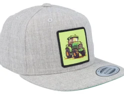 Snapback | Kids-Kiddo Cap Kids Green Tractor Grey Snapback -