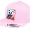 Kids-Kiddo Cap Kids Happy Panda Snapback - Pink