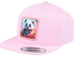 Kids-Kiddo Cap Kids Happy Panda Snapback - Pink