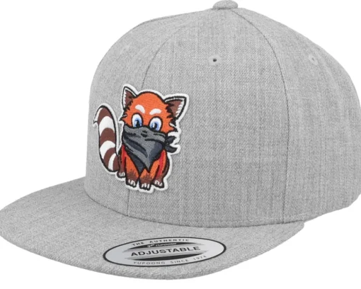 Snapback-Kiddo Cap Kids Hatsie The Red Panda Heather Grey Snapback -