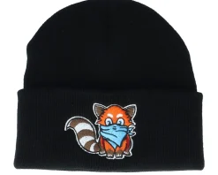 Cuff Beanies-Kiddo Cap Kids Hatsie The Red Panda Black Beanie -