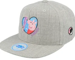 Kids-Peppa Pig Kids Heather Grey Starshine Heart Snapback -