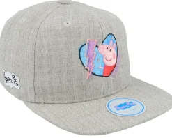 Kids-Peppa Pig Kids Heather Grey Starshine Heart Snapback -