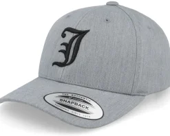 Kids-Kiddo Cap Kids J Letter 3d Heather Adjustable - Grey