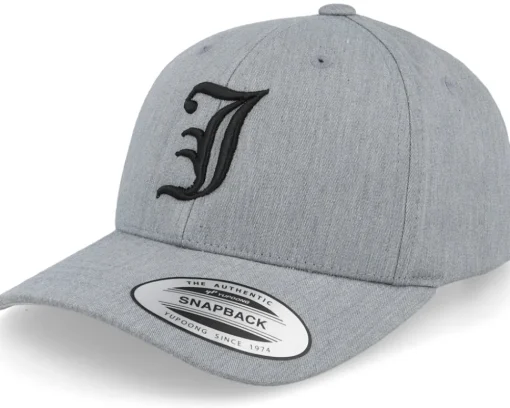Kids-Kiddo Cap Kids J Letter 3d Heather Adjustable - Grey