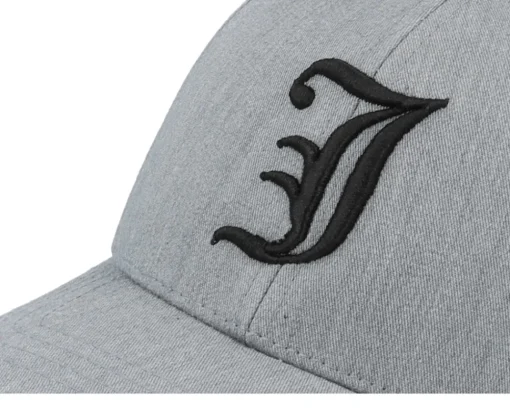 Kids-Kiddo Cap Kids J Letter 3d Heather Adjustable - Grey