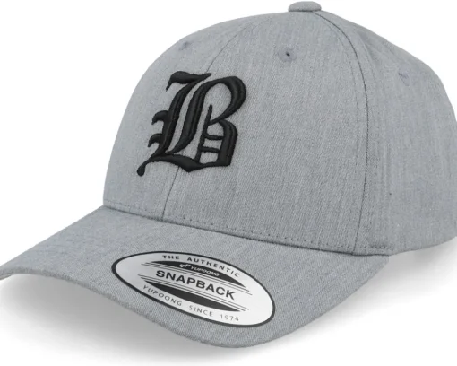 Kids-Kiddo Cap Kids J Letter 3d Heather Adjustable - Grey
