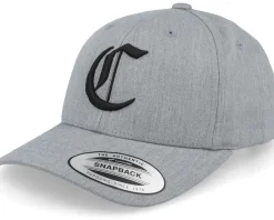 Kids-Kiddo Cap Kids J Letter 3d Heather Adjustable - Grey