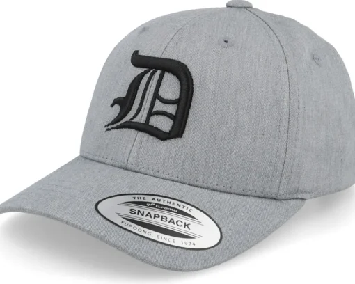 Kids-Kiddo Cap Kids J Letter 3d Heather Adjustable - Grey