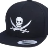Kids-Kiddo Cap Kids Jolly Roger Pirate Black Snapback -