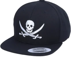 Kids-Kiddo Cap Kids Jolly Roger Pirate Black Snapback -
