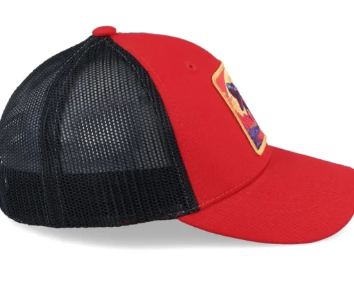Trucker-Kiddo Cap Kids Kids T-rex Red/Yellow Patch Scarlet/Black Trucker -