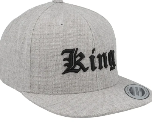 Outlet Kiddo Cap Kids King Old English 3d Heather Snapback - Grey