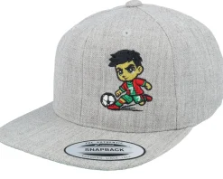 Clearance Kiddo Cap Kids Little Football Player Heather Grey Snapback -