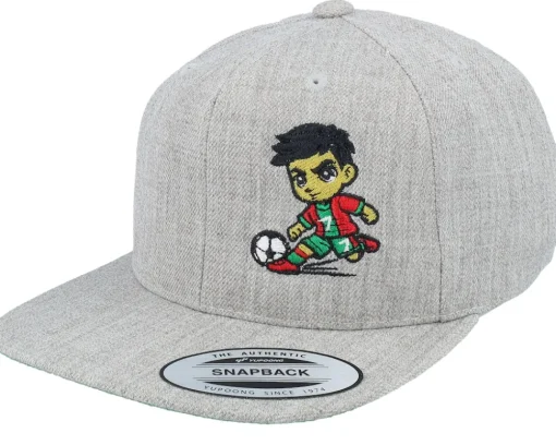 Clearance Kiddo Cap Kids Little Football Player Heather Grey Snapback -