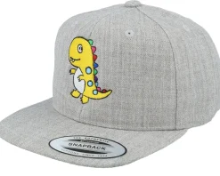 Snapback | Kids-Kiddo Cap Kids Little Yellow Dinosaur Grey Snapback -