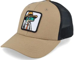 Kids-Kiddo Cap Kids Lizard With Hat Patch Caramel/Black Trucker - Beige