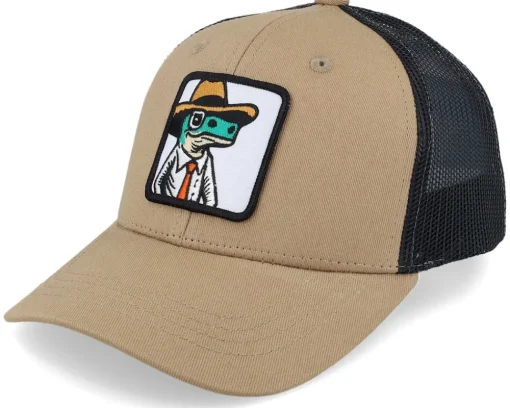 Kids-Kiddo Cap Kids Lizard With Hat Patch Caramel/Black Trucker - Beige