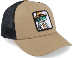 Kids-Kiddo Cap Kids Lizard With Hat Patch Caramel/Black Trucker - Beige