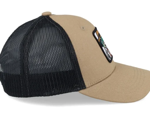 Kids-Kiddo Cap Kids Lizard With Hat Patch Caramel/Black Trucker - Beige