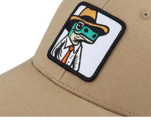 Kids-Kiddo Cap Kids Lizard With Hat Patch Caramel/Black Trucker - Beige