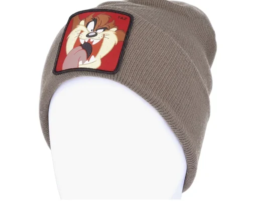 Cuff Beanies-Capslab Kids Looney Tunes Taz Cuff - Brown