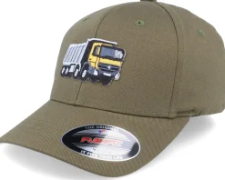 Clearance Kiddo Cap Kids Lorry Truck Olive Flexfit -