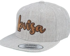 New Kiddo Cap Kids Lovisa Engraved Patch Heather Snapback - Grey
