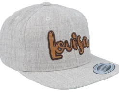 New Kiddo Cap Kids Lovisa Engraved Patch Heather Snapback - Grey