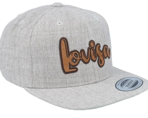 New Kiddo Cap Kids Lovisa Engraved Patch Heather Snapback - Grey