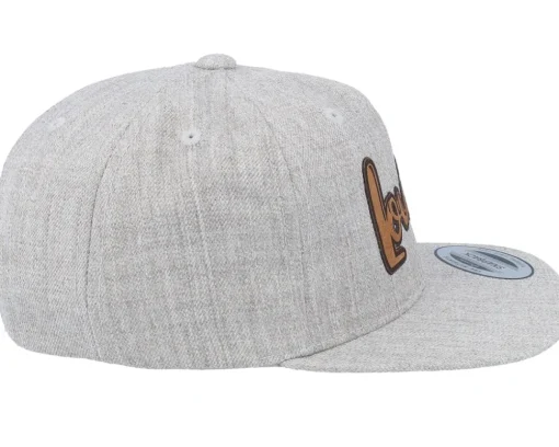 New Kiddo Cap Kids Lovisa Engraved Patch Heather Snapback - Grey