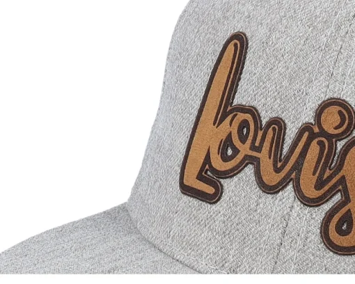New Kiddo Cap Kids Lovisa Engraved Patch Heather Snapback - Grey