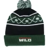 Pom Beanies-Outerstuff Kids Minnesota Wild Face-off Cuff Pom Beanie Fir/Black Pom - Green, Black