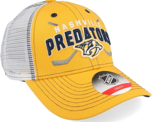 Outlet Outerstuff Kids Nashville Predators Lockup Mesh Gold/White Trucker - Yellow